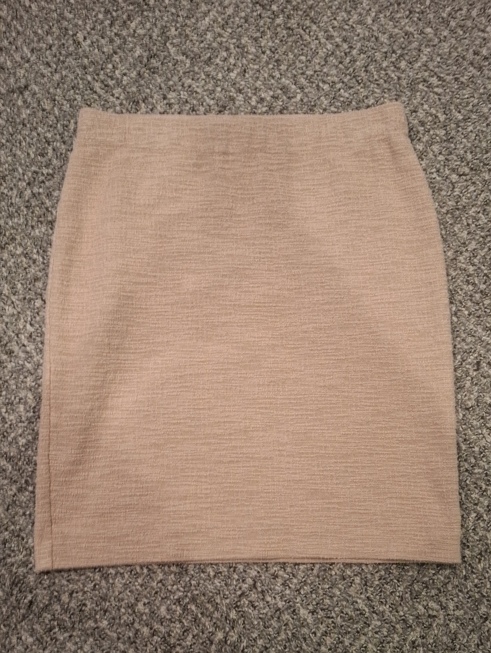 Classic Neutral Knit Pencil Skirt - Beige